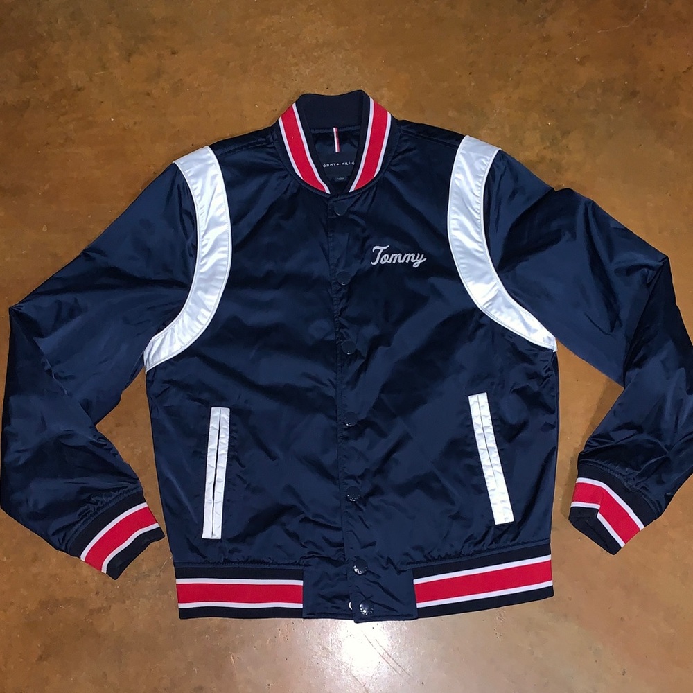 Tommy Hilfiger Navy, Red & White Varsity Bomber Jacket NWOT - Picture 3 of 3